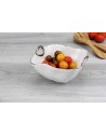 TAZÓN PEQUEÑO CUADRADO PORCELANA BLANCA FILO DE TITANIO