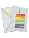 TARJETA DE CUMPLEAÑOS MOD: TORTA DE ARCO IRIS