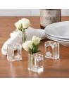 SET X4 SERVILLETEROS EN ACRÍLICO C/SOPORTE PARA FLORES