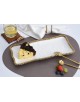 BANDEJA MEDIANA RECTANGULAR PORCELANA BLANCA FILO DORADO
