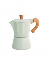 CAFETERA EN ALUMINIO PARA 3 TAZAS EN MARFIL MOD: NATURALE