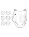 SET X 6 TAZAS DOBLE PARED BOROCILICATO