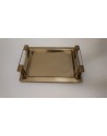 BANDEJA RECTANGULAR EN ACERO MARTILLADO CONO ASAS ACRILICAS
