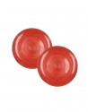 SET X 2 PLATOS CRISTAL NARANJA 21CM