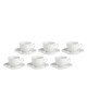 SET X 6 TAZAS CON PLATITO EN POCELANA BLANCA