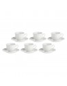 SET X 6 TAZAS CON PLATITO EN POCELANA BLANCA