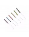 SET X 6 CUCHILLOS P/POSTRE PLATEADO CON MANGO MULTICOLOR