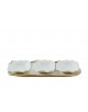 JUEGO DE 3 BOWL DE PORCELANA BLANCA C/BORDE DORADO