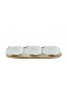 JUEGO DE 3 BOWL DE PORCELANA BLANCA C/BORDE DORADO