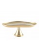 PLATO P/TORTA GRANDE C/BORDE DORADO Y PEDESTAL