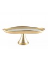 PLATO P/TORTA GRANDE C/BORDE DORADO Y PEDESTAL
