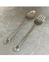 SET X2 CUCHARONES PARA PARA ENSALADA EN ACERO Y GLASS