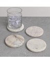 SET X4 POSAVASOS  DE MARMOL BLANCO REDONDOS