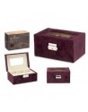 CAJA PORTA RELOJ X 3 COLOR MORADO CON LLAVE