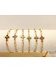 PULSERAS ACERO DIJE CRUZ CRYSTAL SRT.