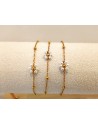 PULSERA EN ACERO Y PERLAS FLOR