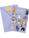 TARJETA HECHO A MANO MOD: PARTY CATS
