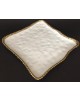 PLATO CUADRADO EN PORCELANA BLANCO FILO DORADO