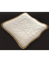 PLATO CUADRADO EN PORCELANA BLANCO FILO DORADO