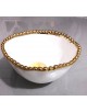 BOWL PARA PIQUEOS BLANCO FILO DORADO