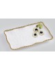 PLATO RECTANGULAR MEDIANO BLANCO FILO DORADO