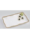 PLATO RECTANGULAR MEDIANO BLANCO FILO DORADO