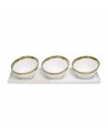 BOWL PARA SALSAS EN CERAMICA BLANCA FILO DORADO