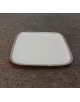 PLATO CUADRADO DE 10"5 BLANCO FILO PLATEADO