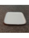 PLATO CUADRADO DE 10"5 BLANCO FILO PLATEADO