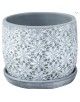 MACETA FLORAL GRIS C/PLATO 5".5" X4".5"