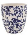 MACETA RAMAS AZUL/BLANCO C/PLATO