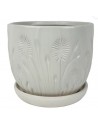 MACETA BLANCO MATE C/PLATITO MOD: DANDELION