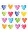 SERVILLETAS DE BEBIDA MOD: CORAZONES DE ACUARELLA