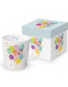 TAZA EN CAJA DE REGALO MOD: GLOBOS